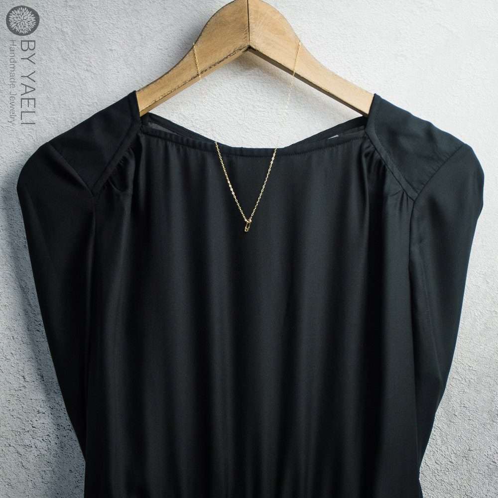 Safety pin necklace Tiny pin necklace dainty necklace safety pin charm