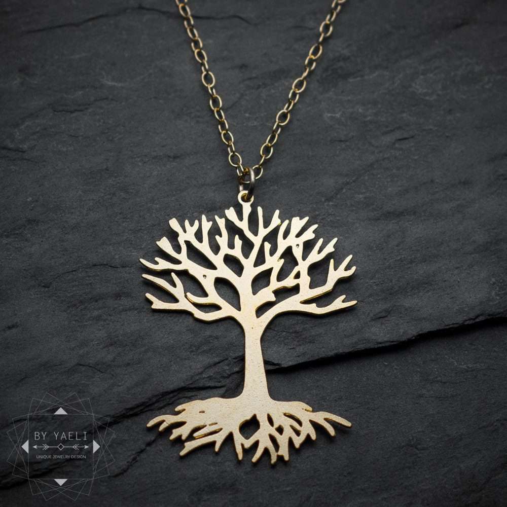 Tree necklace Celtic necklace tree of life pendant gold Irish jewelry