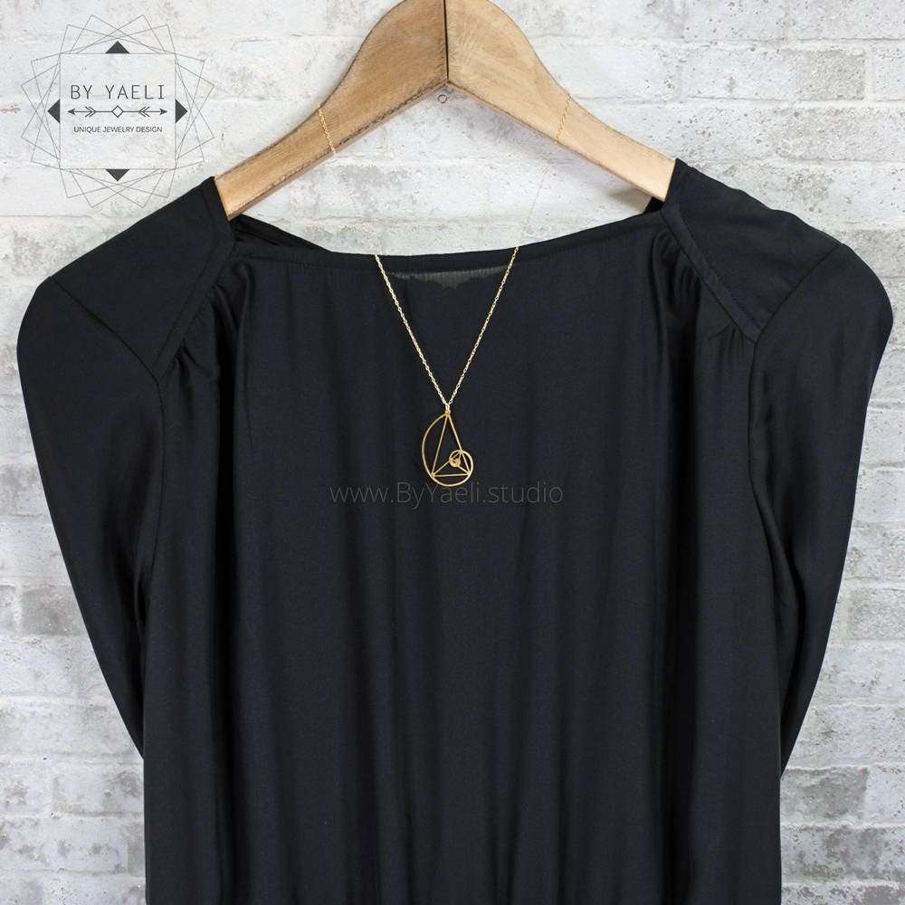 Fibonacci necklace golden ratio Pendant golden triangle necklace