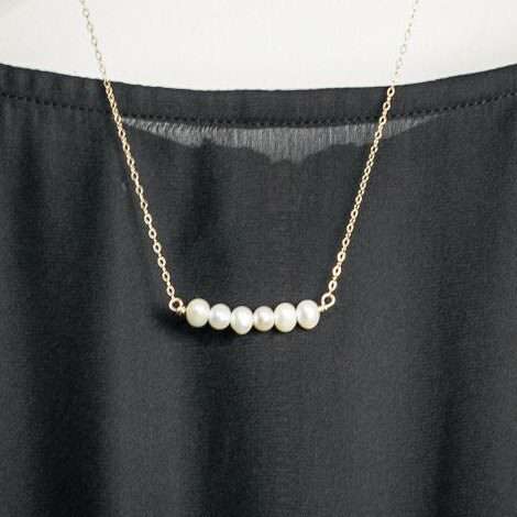 Pearl necklace Pearl bar necklace natural Pearl gift for mom 3 Pearl necklace Pearl bar necklace natural Pearl gift for mom - Image 3