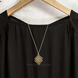 Celtic knot necklace sacred geometry gold Celtic jewelry Celtic knot pendant