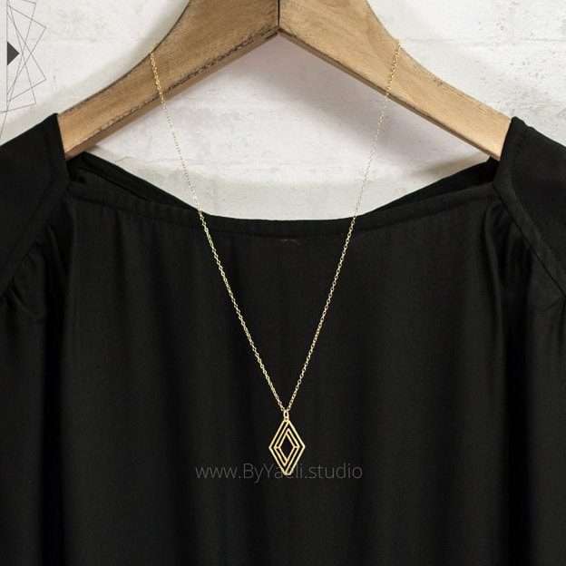 Infinity necklace gold Escher jewelry geometric necklace math teacher gift