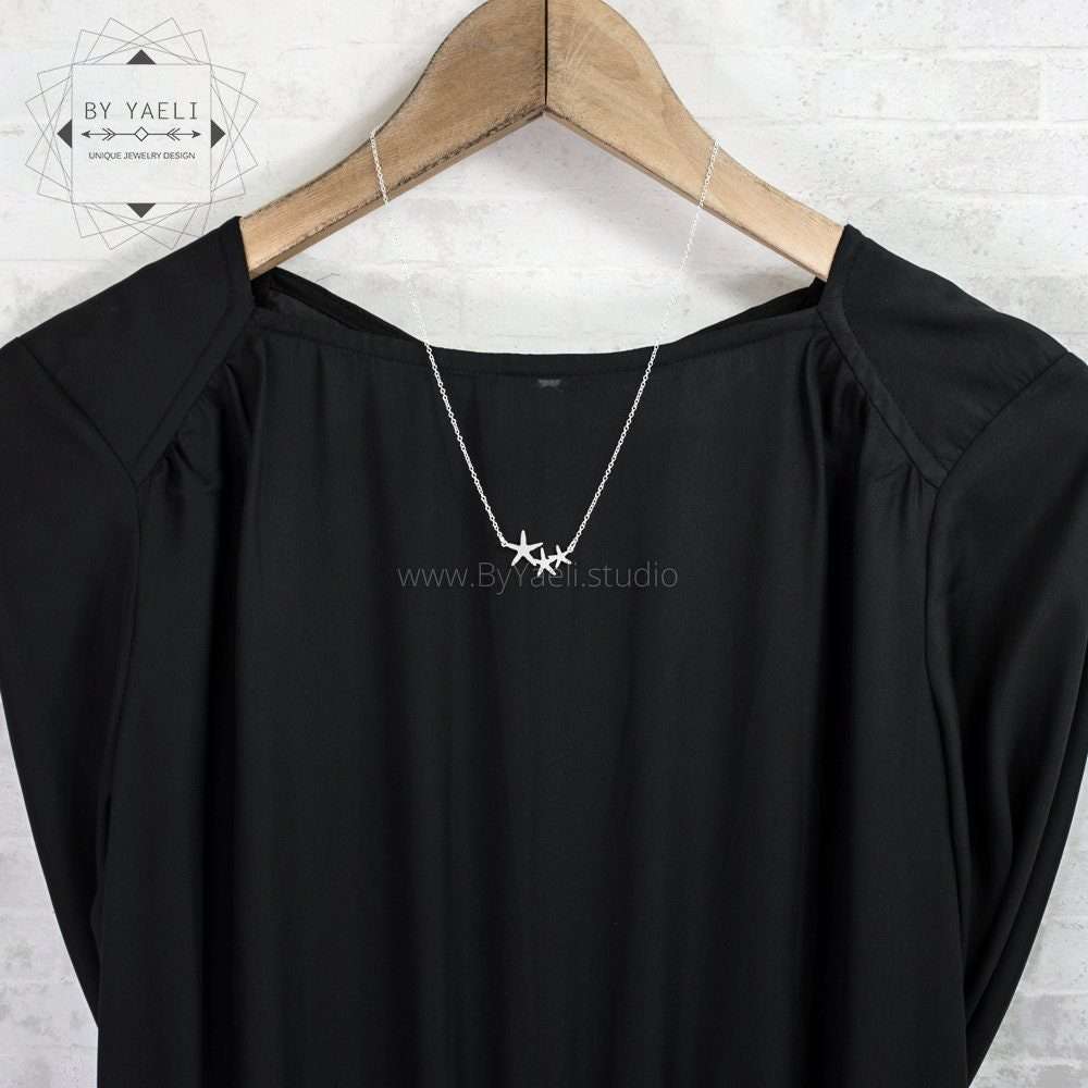 Starfish necklace silver starfish pendant ocean jewelry