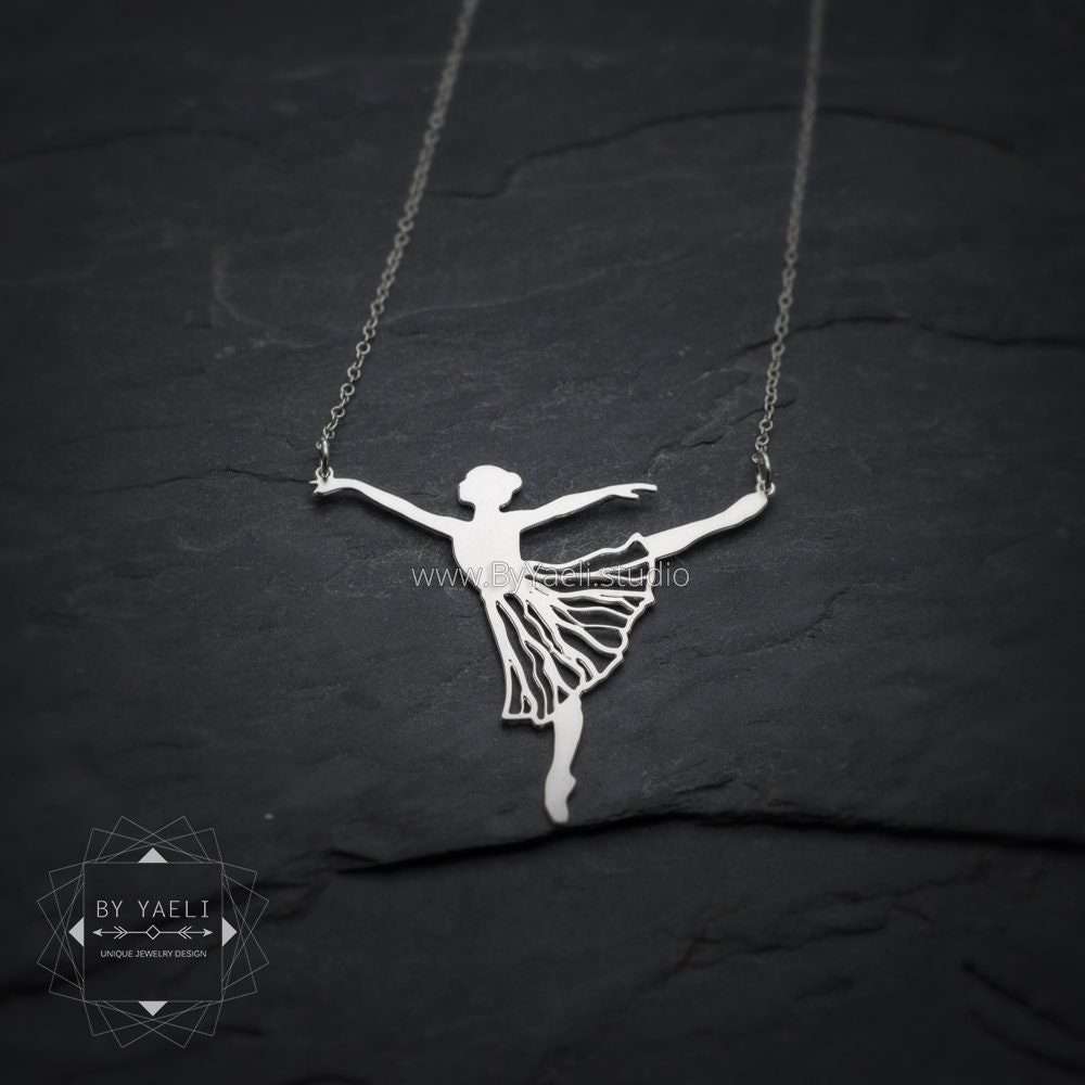Ballerina necklace ballet dancing necklace silver dancer jewelry ballet lovers