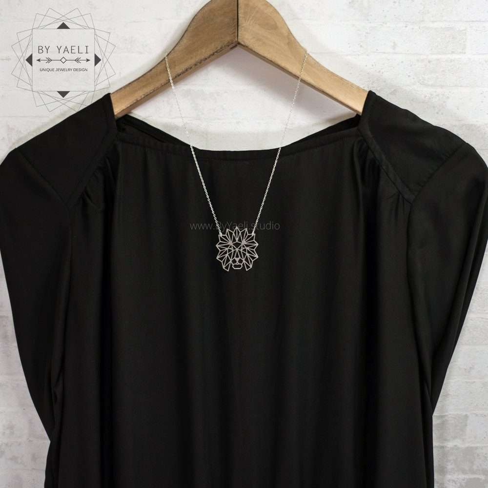 Leo necklace silver lion necklace silver lion pendant zodiac necklace