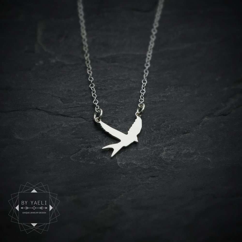 Sparrow necklace silver swallow necklace bird necklace sparrow bird charm