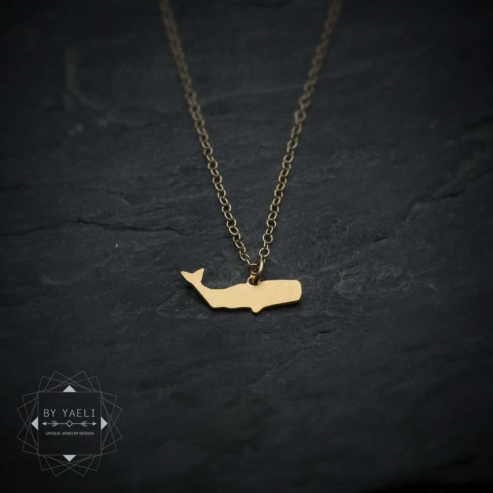 Whale necklace gold sperm whale charm ocean necklace whale jewelry