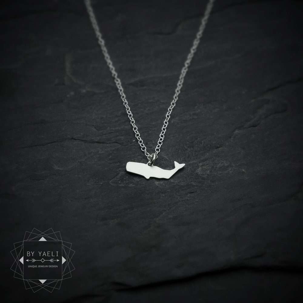 Sperm whale necklace tiny ocean necklace silver whale jewelry