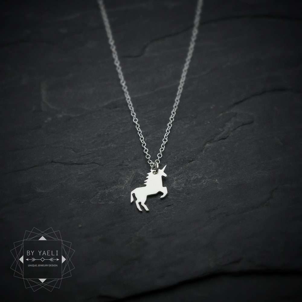 Unicorn necklace silver unicorn pendant unicorn lover gift tiny unicorn charm necklace