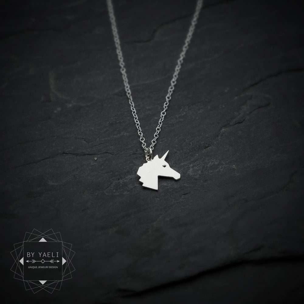 Unicorn necklace silver unicorn pendant small unicorn charm tiny unicorn