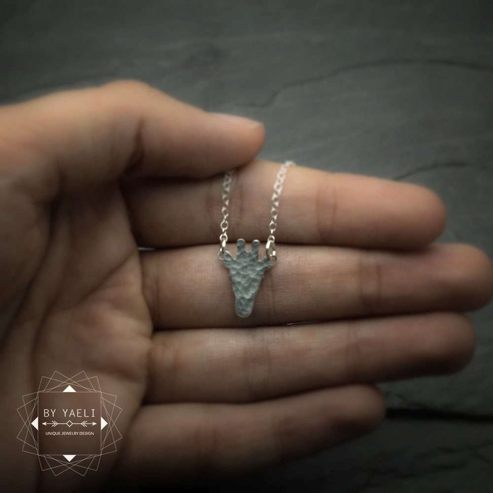 Giraffe necklace silver giraffe gift tiny giraffe charm giraffe pendant