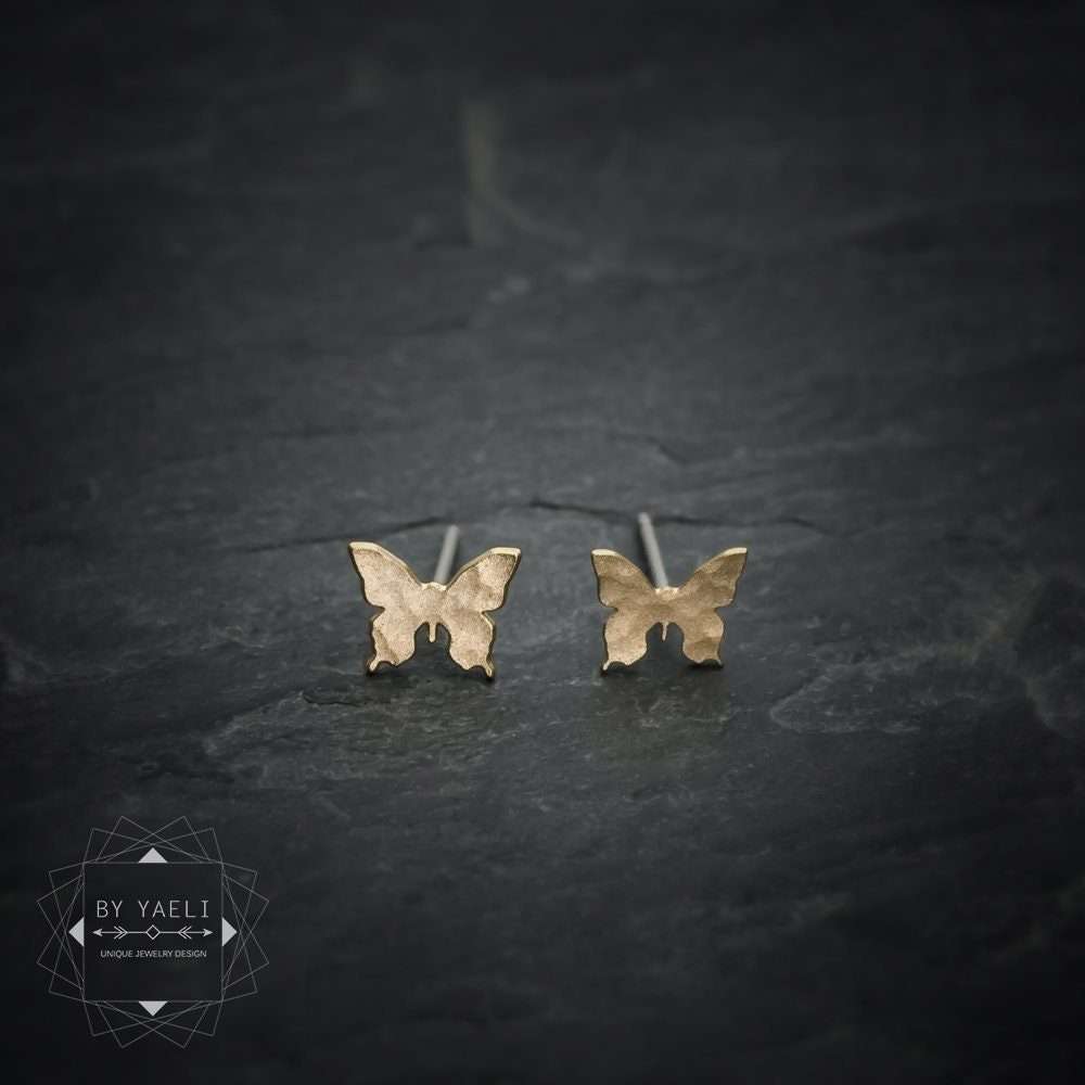 Butterfly earrings tiny butterfly stud earrings gold butterfly post earrings