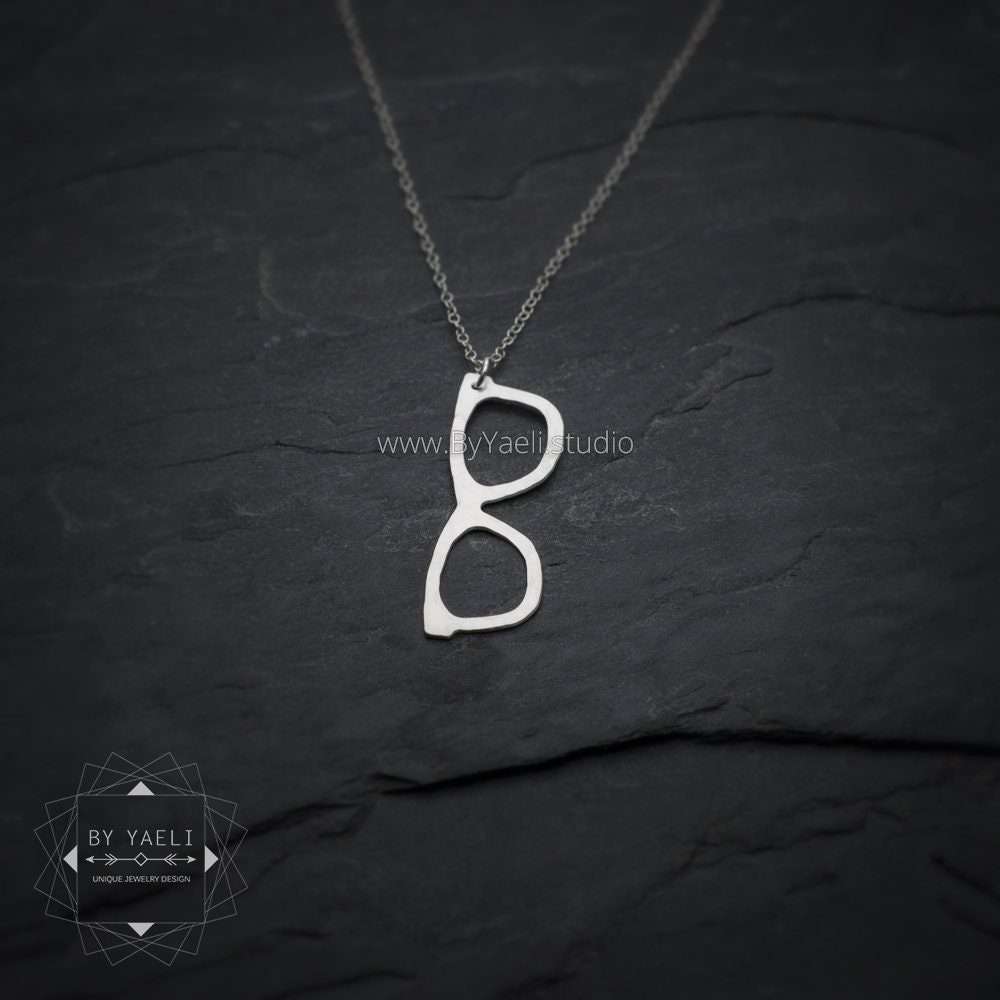 Eyeglasses necklace big silver geek glasses necklace eyeglasses pendant 4 Eyeglasses necklace big silver geek glasses necklace eyeglasses pendant - Image 4