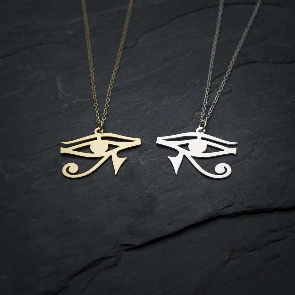 Eye of Horus necklace gold eye of Horus pendant evil eye Egyptian necklace