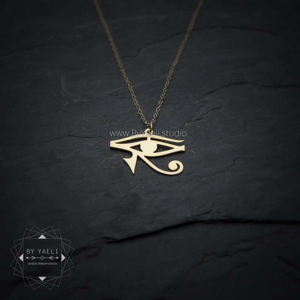 Eye of Horus necklace gold eye of Horus pendant evil eye Egyptian necklace