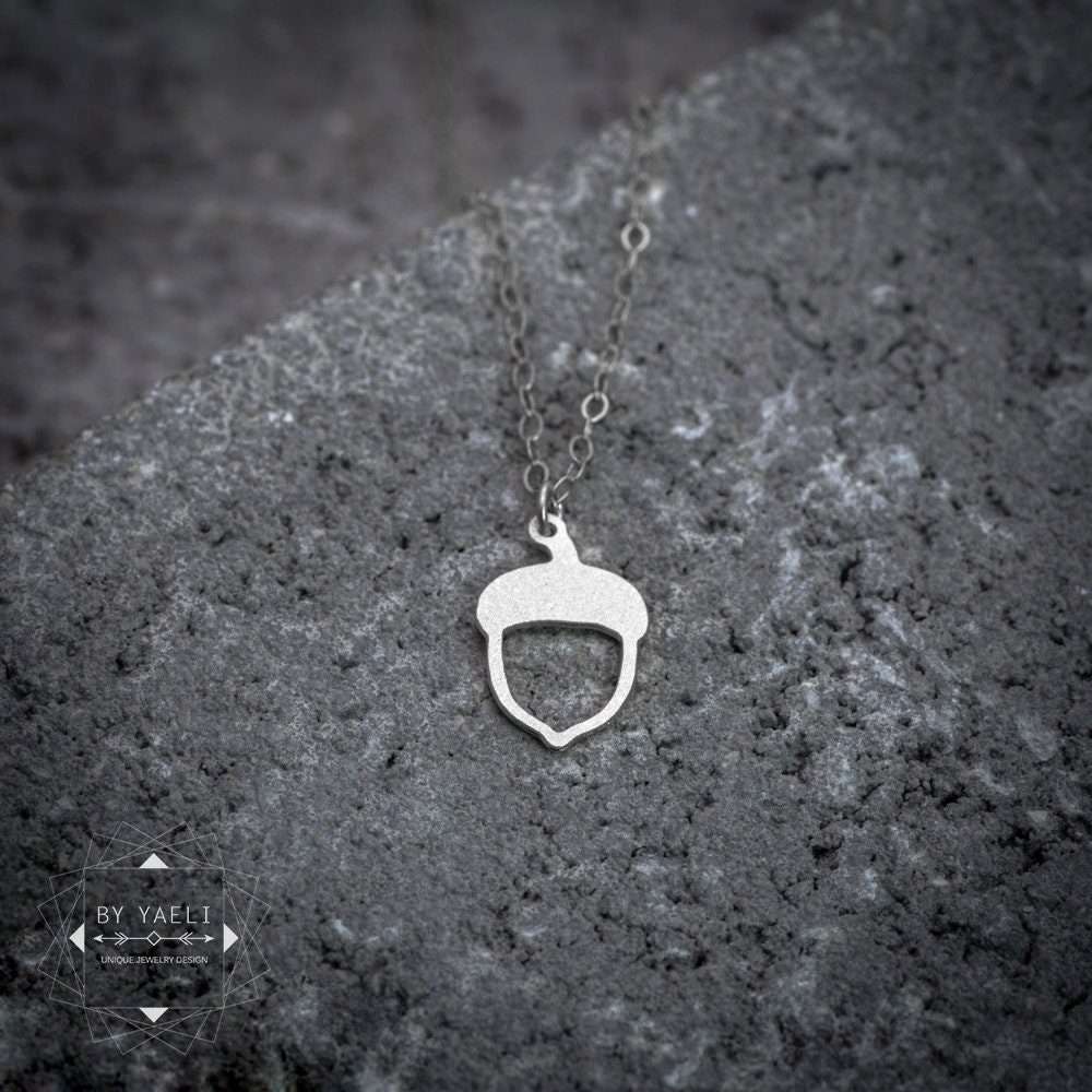 Acorn necklace silver acorn pendant nature jewelry acorn charm