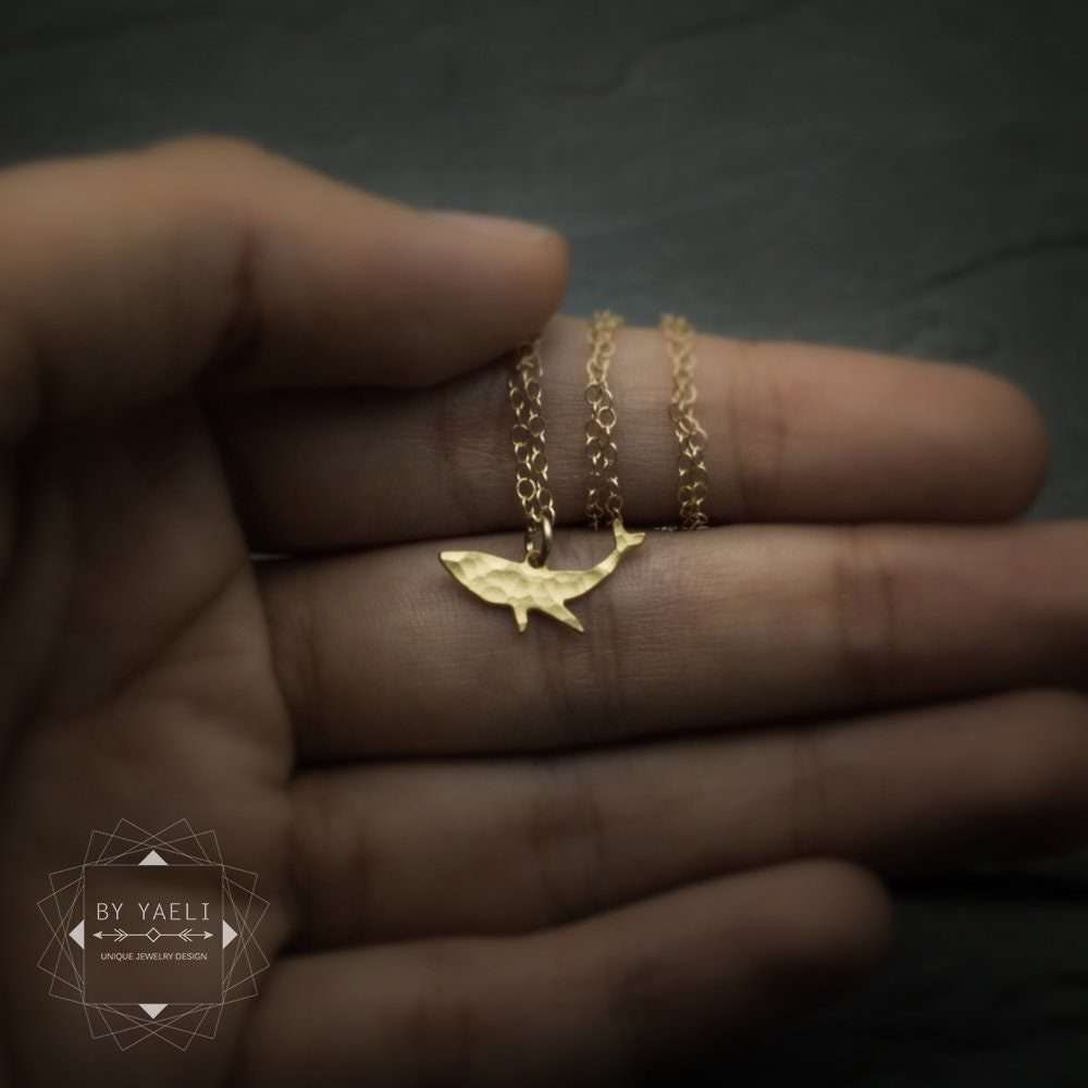 Whale necklace humpback whale tiny gold ocean necklace whale charm