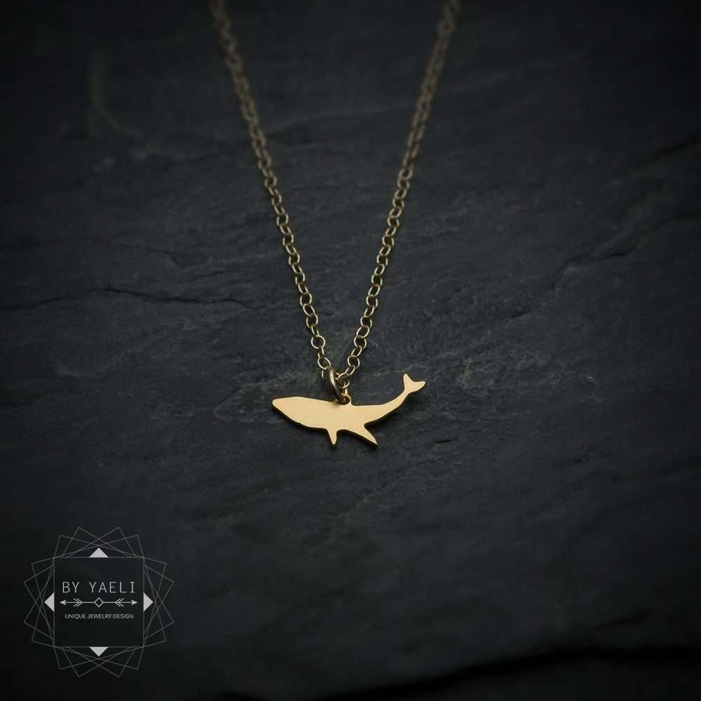 Whale necklace humpback whale tiny gold ocean necklace whale charm