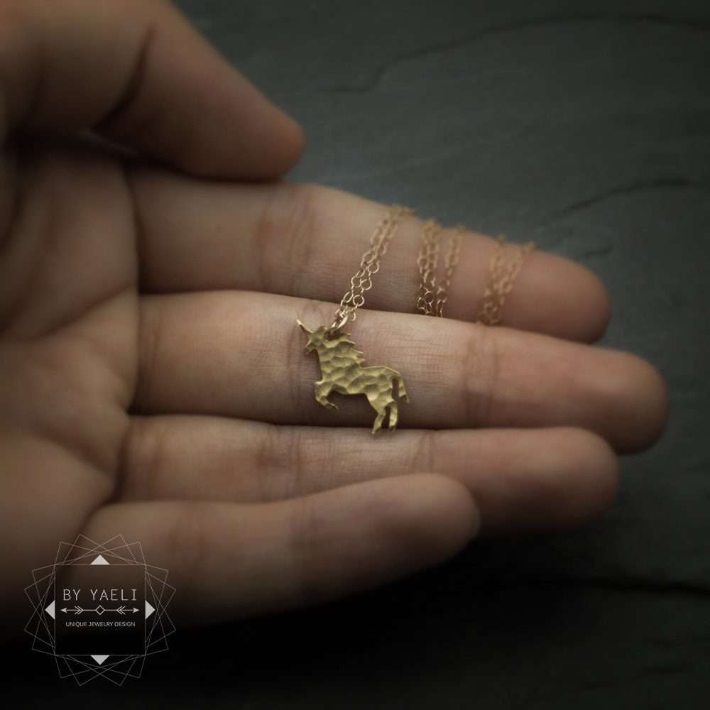 Unicorn necklace unicorn pendant tiny unicorn gold unicorn charm
