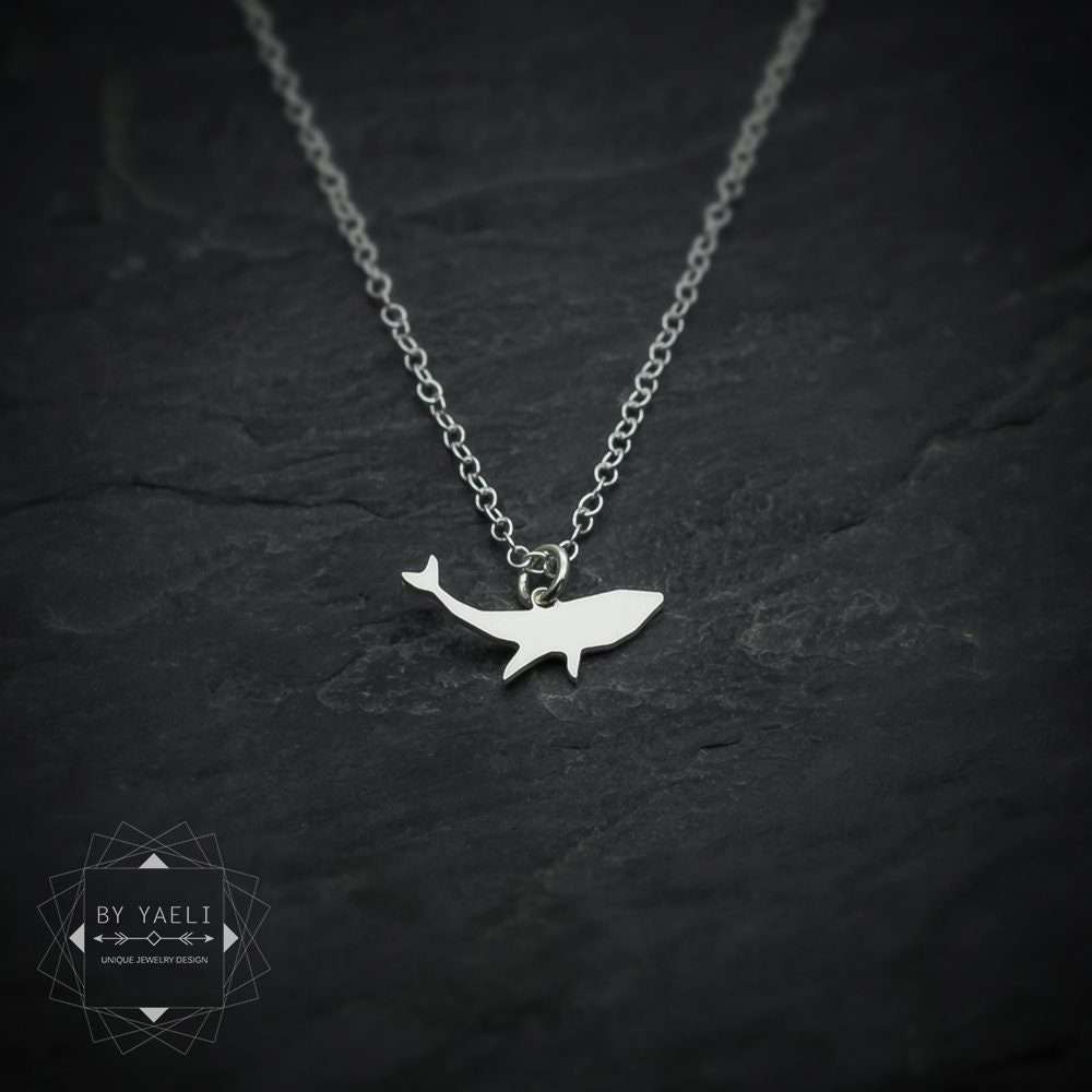 Whale necklace silver humpback whale pendant tiny ocean necklace