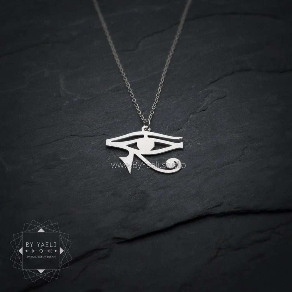 Eye of Horus necklace silver eye of Horus pendant evil eye Egyptian necklace