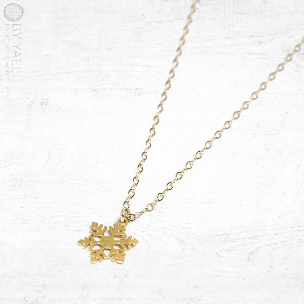Snowflake necklace nature necklace snow flake pendant Christmas gifts