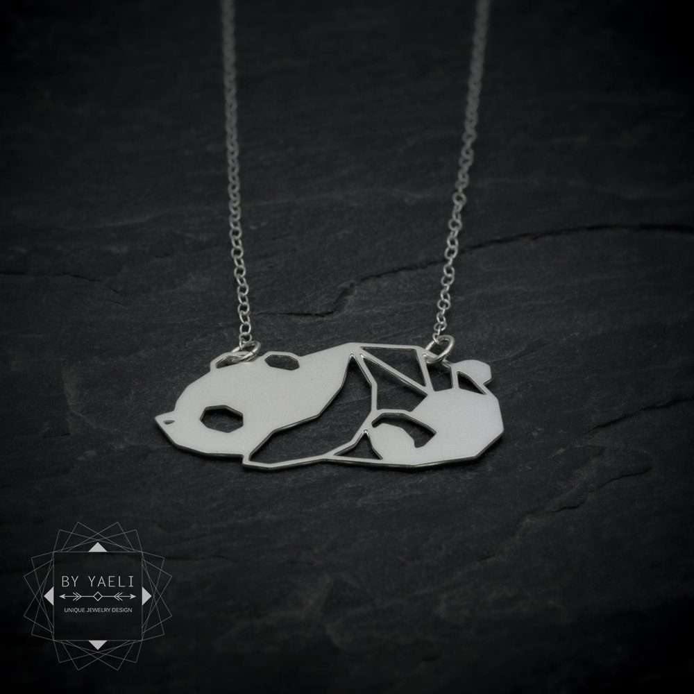 Panda necklace bear necklace silver Japanese panda pendant panda gifts
