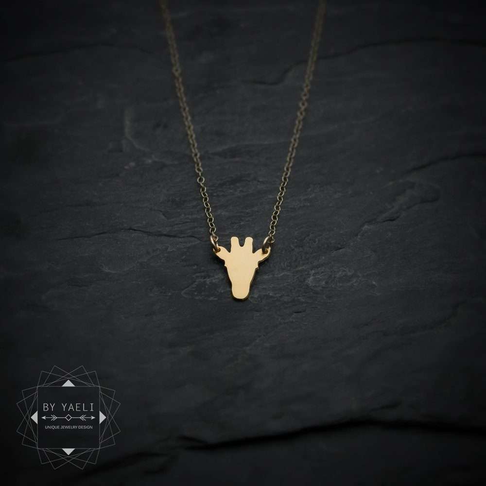 Giraffe necklace tiny gold giraffe charm giraffe gift tiny giraffe pendant