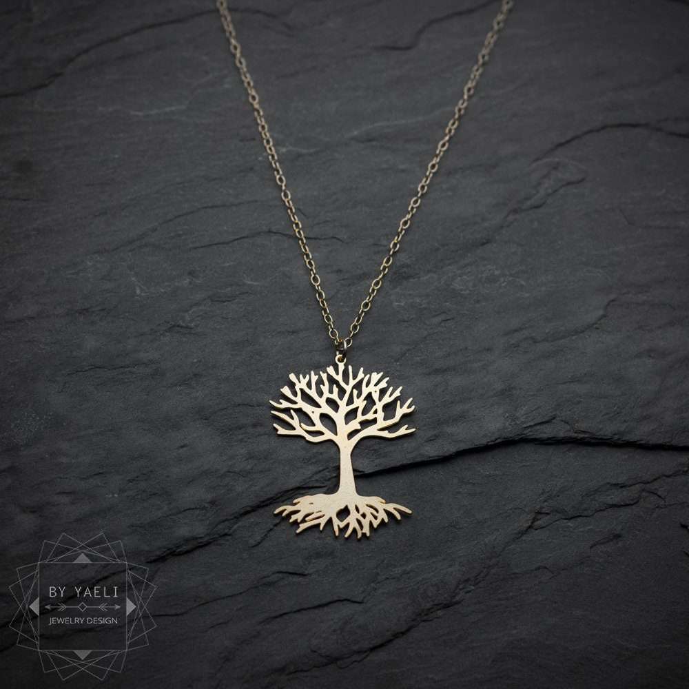 Tree necklace Celtic necklace tree of life pendant gold Irish jewelry