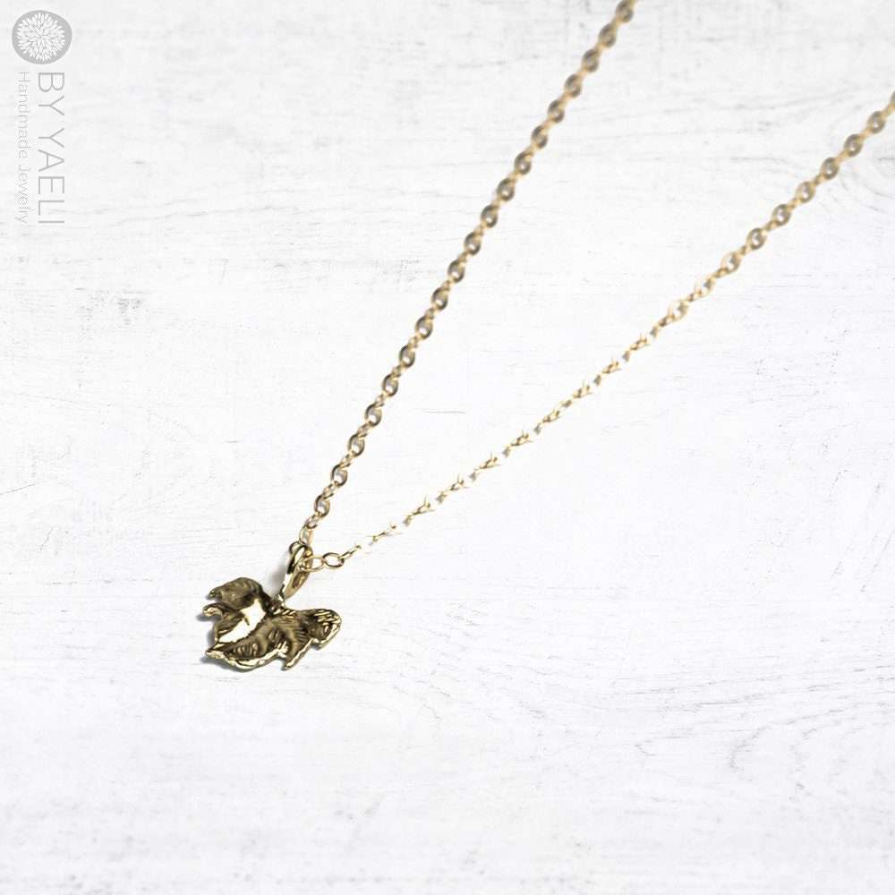 Leaf necklace gold leaf pendant tiny necklace gift for here