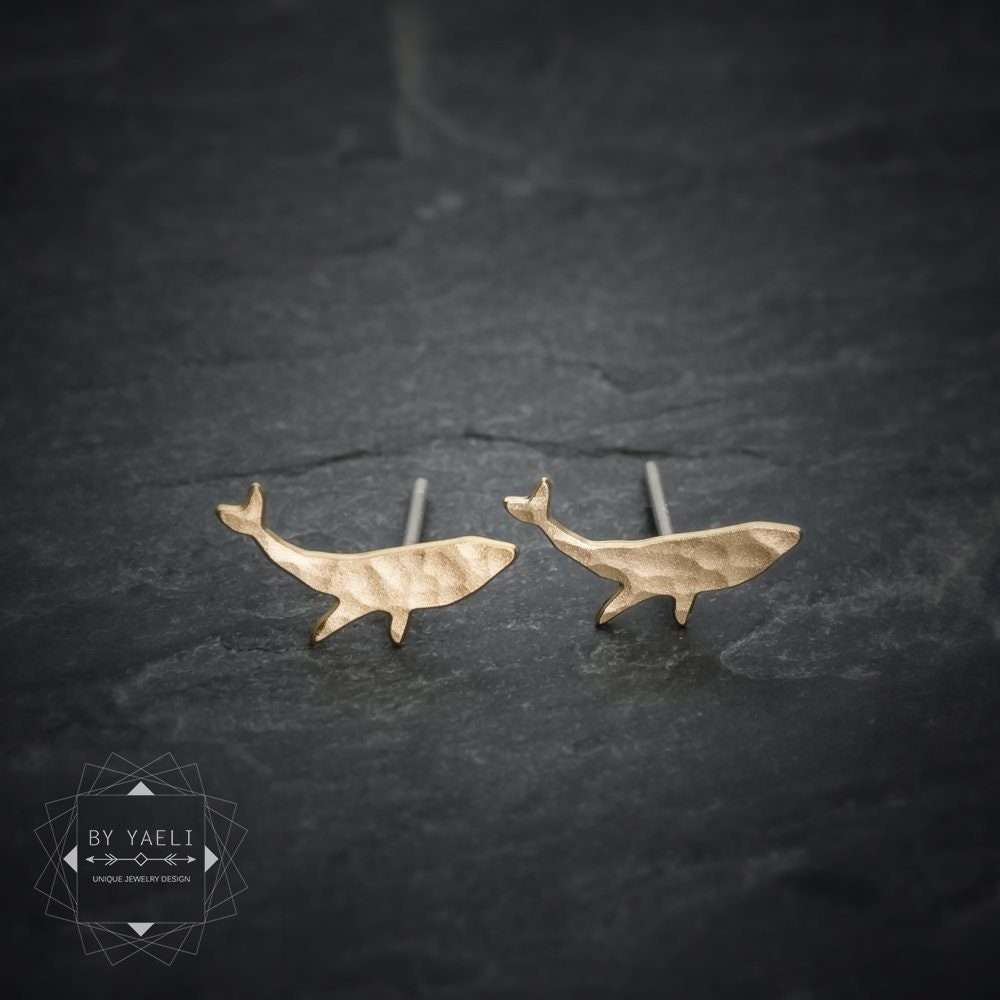 Whale earrings gold whale stud earrings tiny whale post earrings
