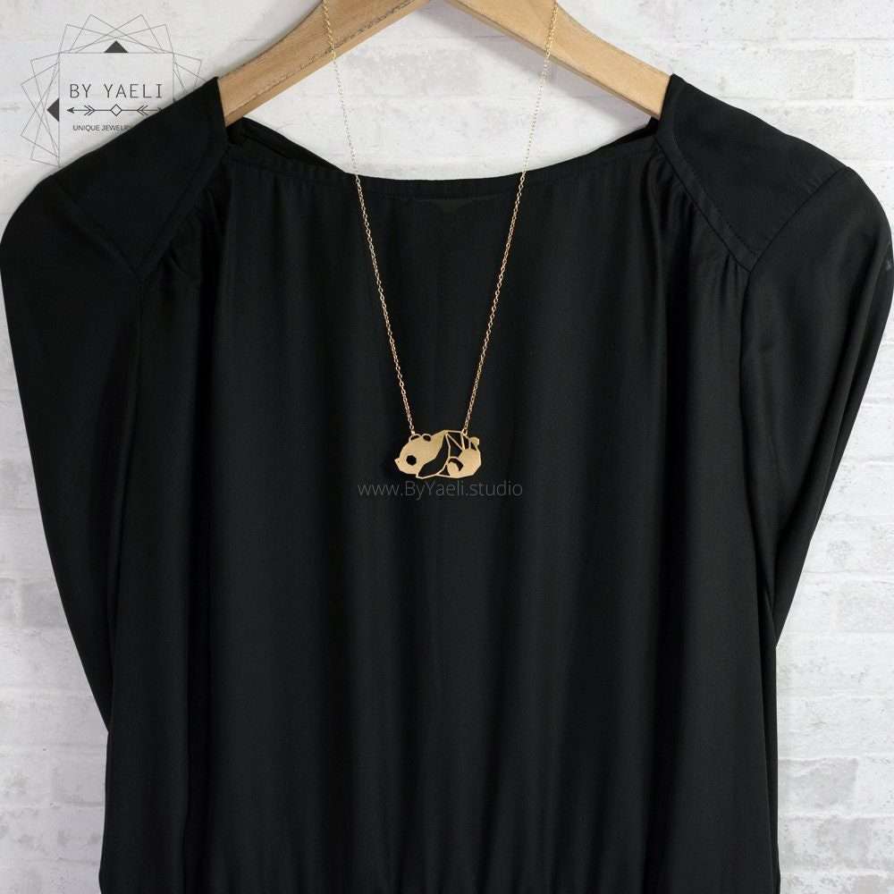 Panda necklace gold Japanese bear necklace panda gift