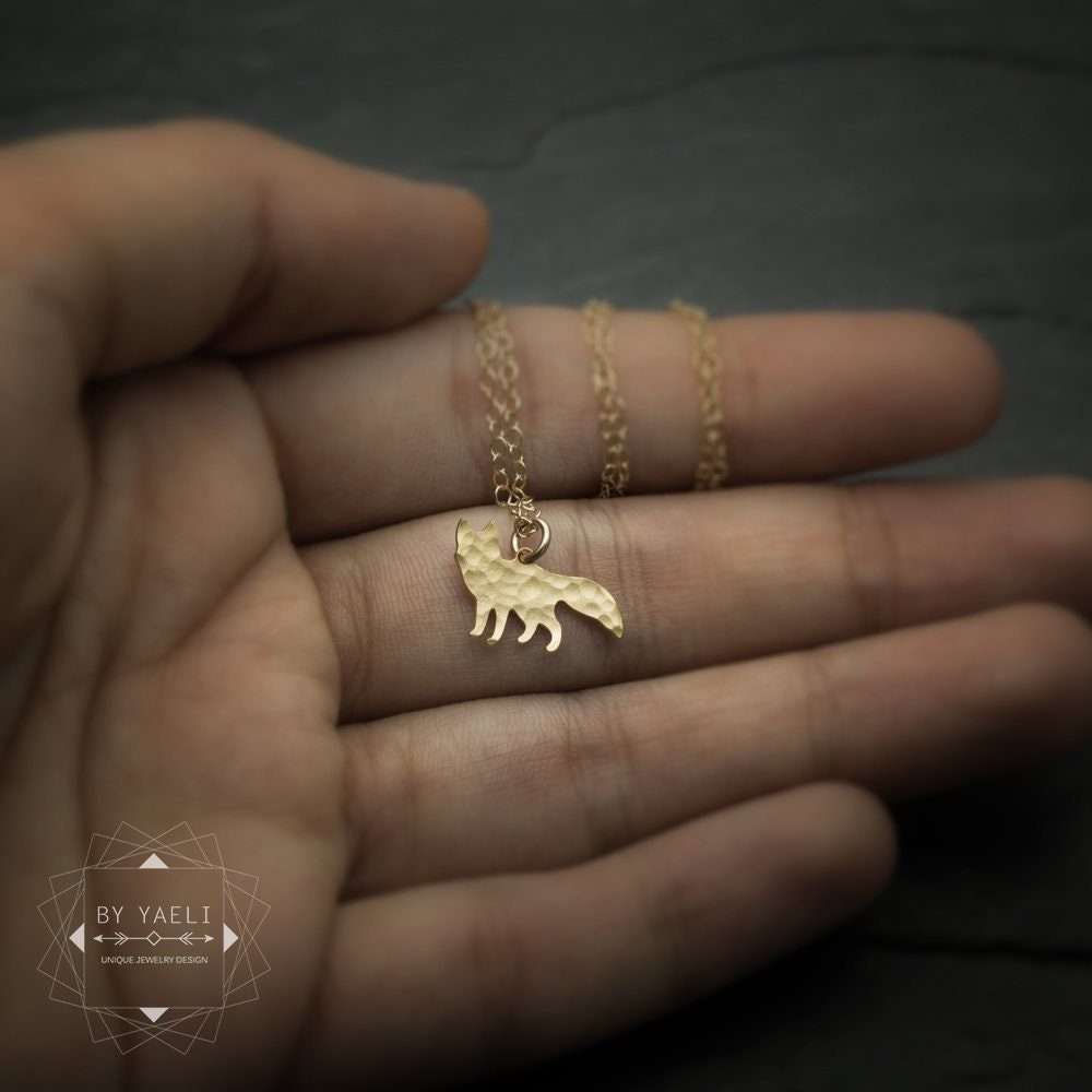 Fox necklace tiny fox charm gold fox pendant fox gift for here