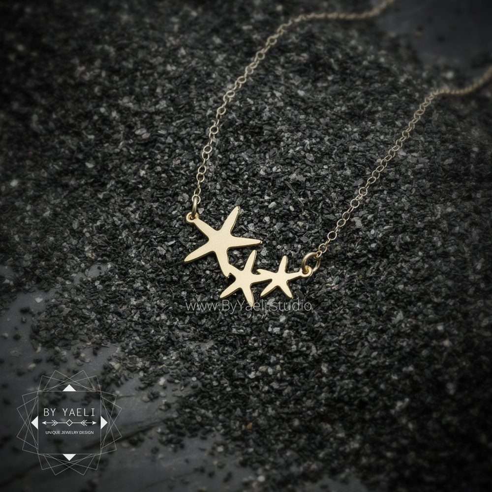 Starfish necklace gold starfish pendant ocean dainty necklace ocean jewelry