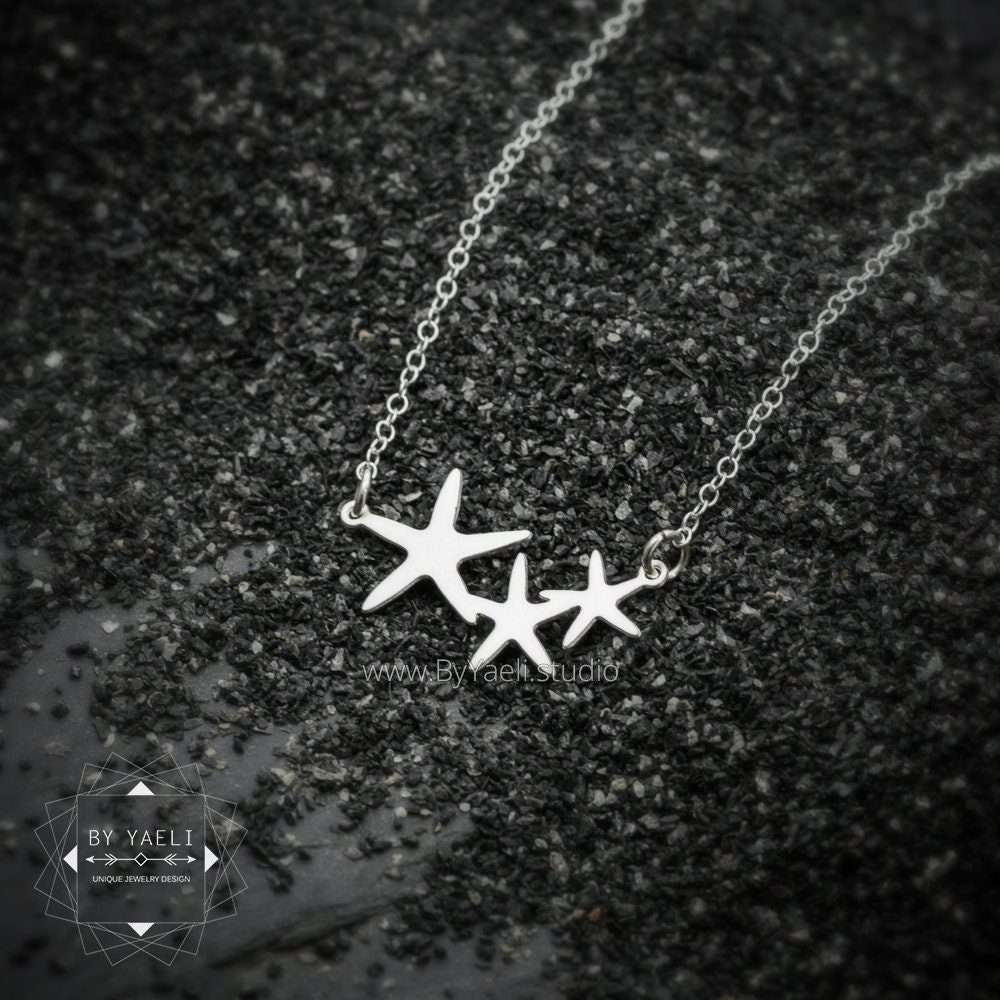 Starfish necklace silver starfish pendant ocean jewelry