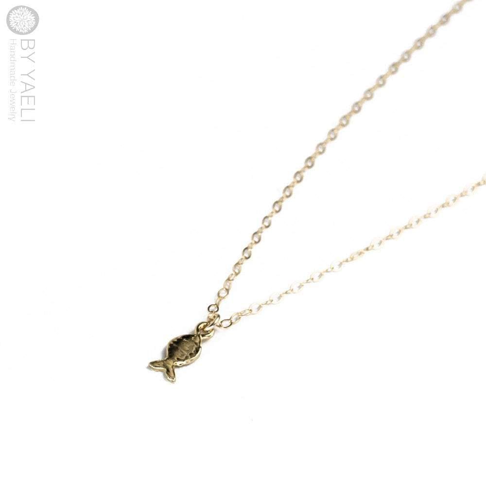 Gold fish necklace tiny gold fish charm fish pendant