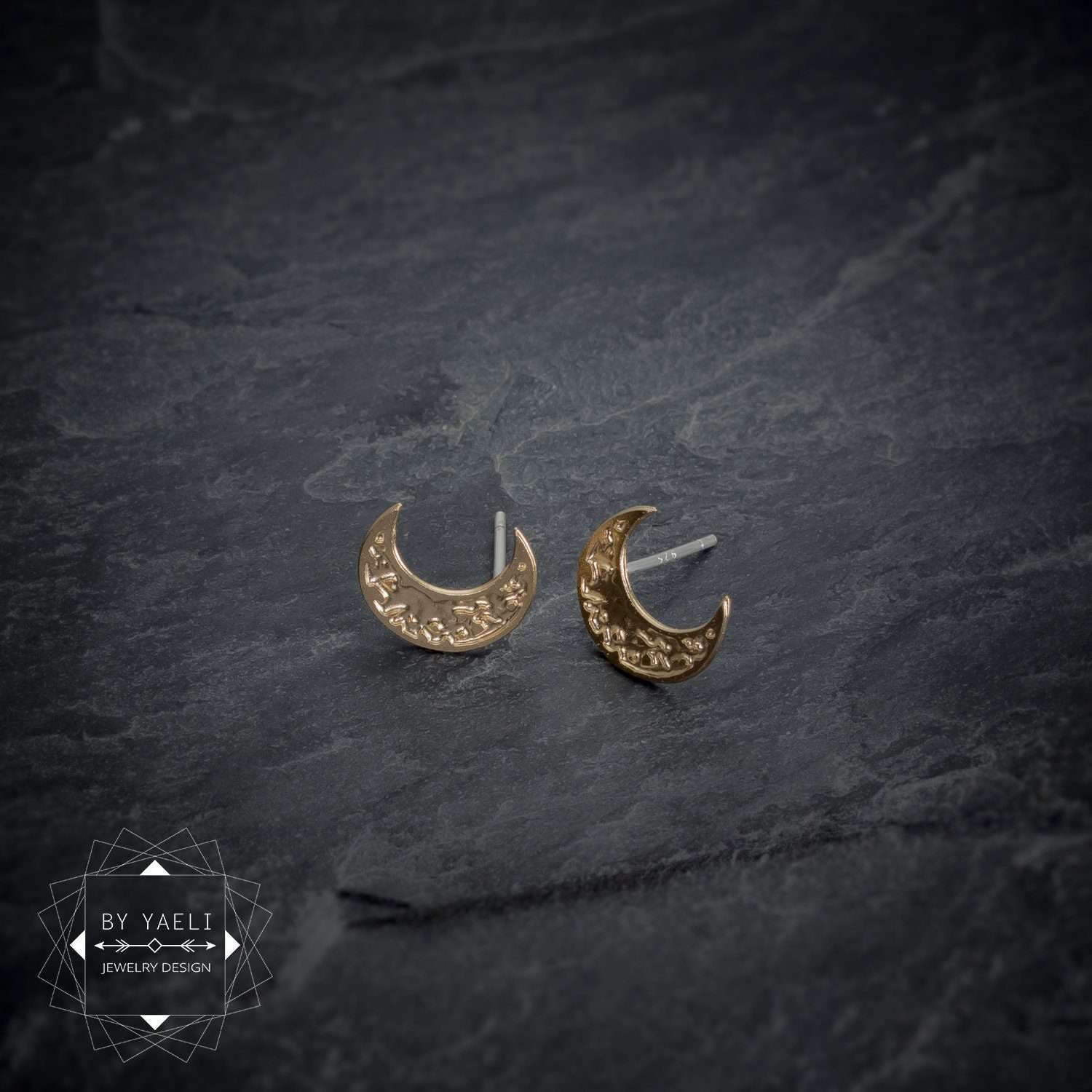 Moon earrings crescent earrings gold celestial post earrings