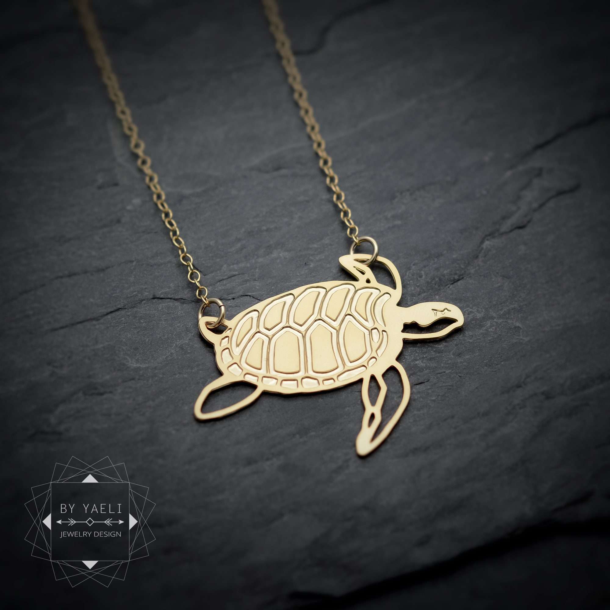 Turtle necklace gold sea turtle pendant ocean jewelry turtle lovers gift