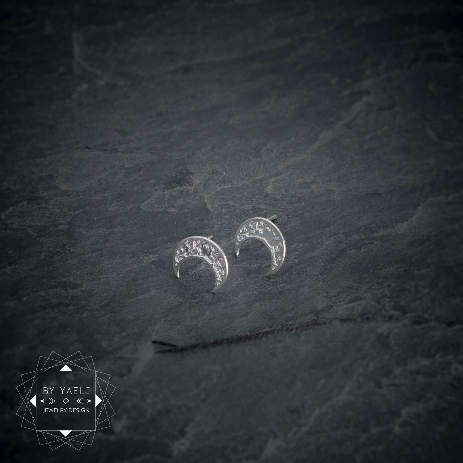 Moon earrings crescent earrings silver celestial earrings moon post earrings Christmas gift