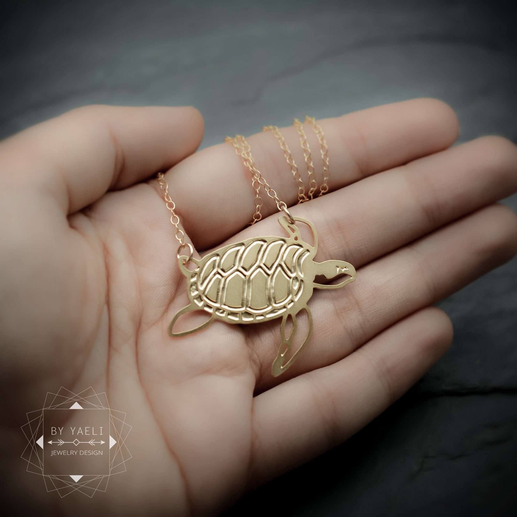 Turtle necklace gold sea turtle pendant ocean jewelry turtle lovers gift