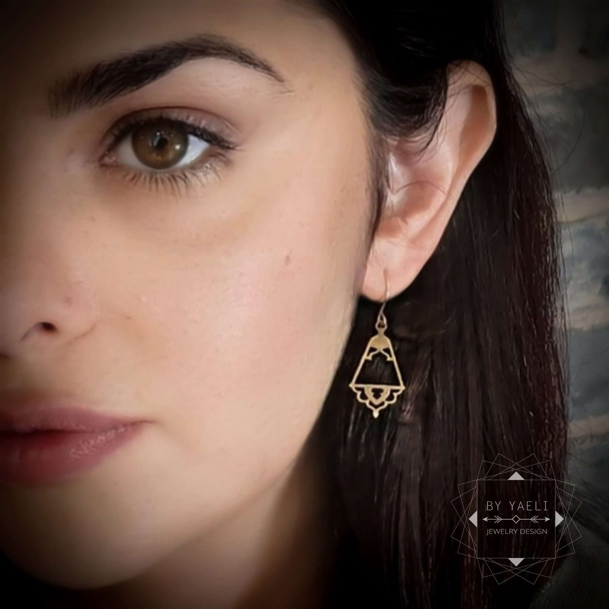 Dangle earrings oriental earrings modern minimalist earrings