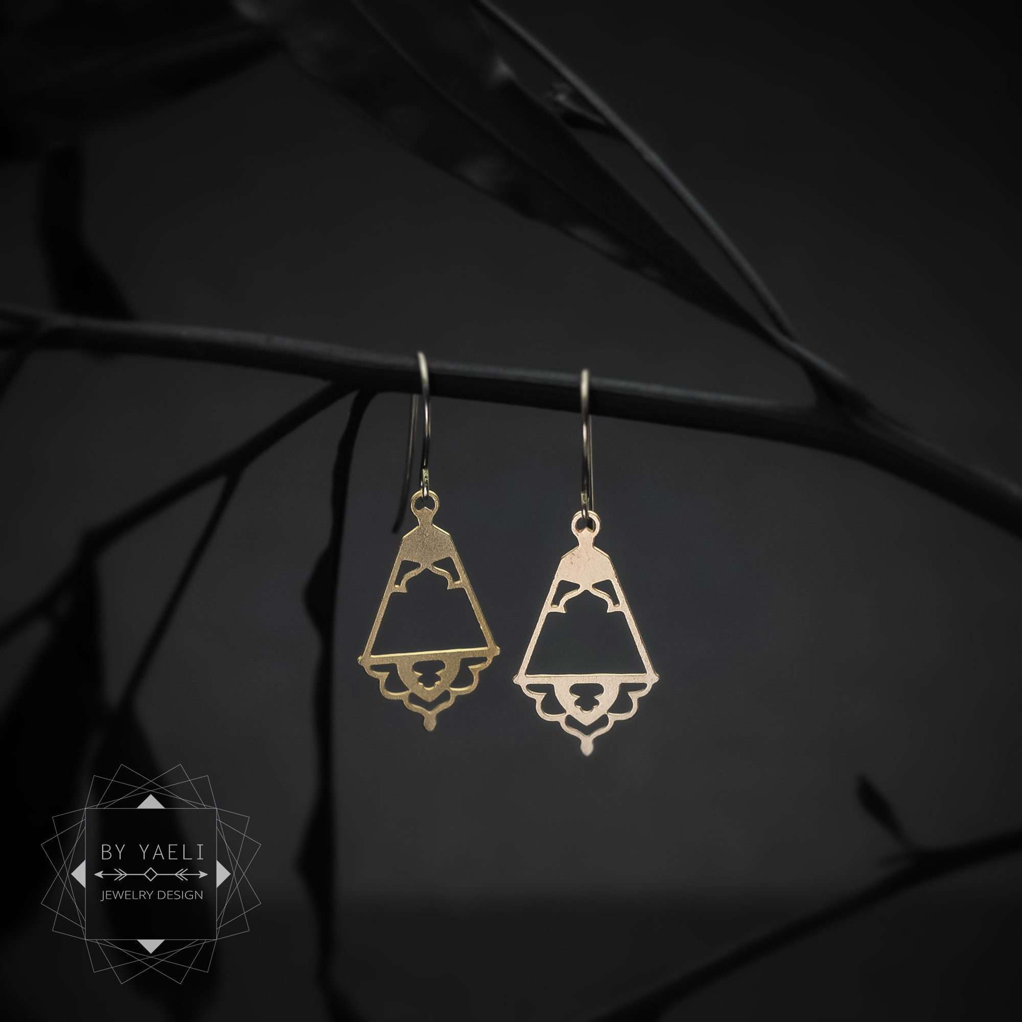 Dangle earrings oriental earrings modern minimalist earrings