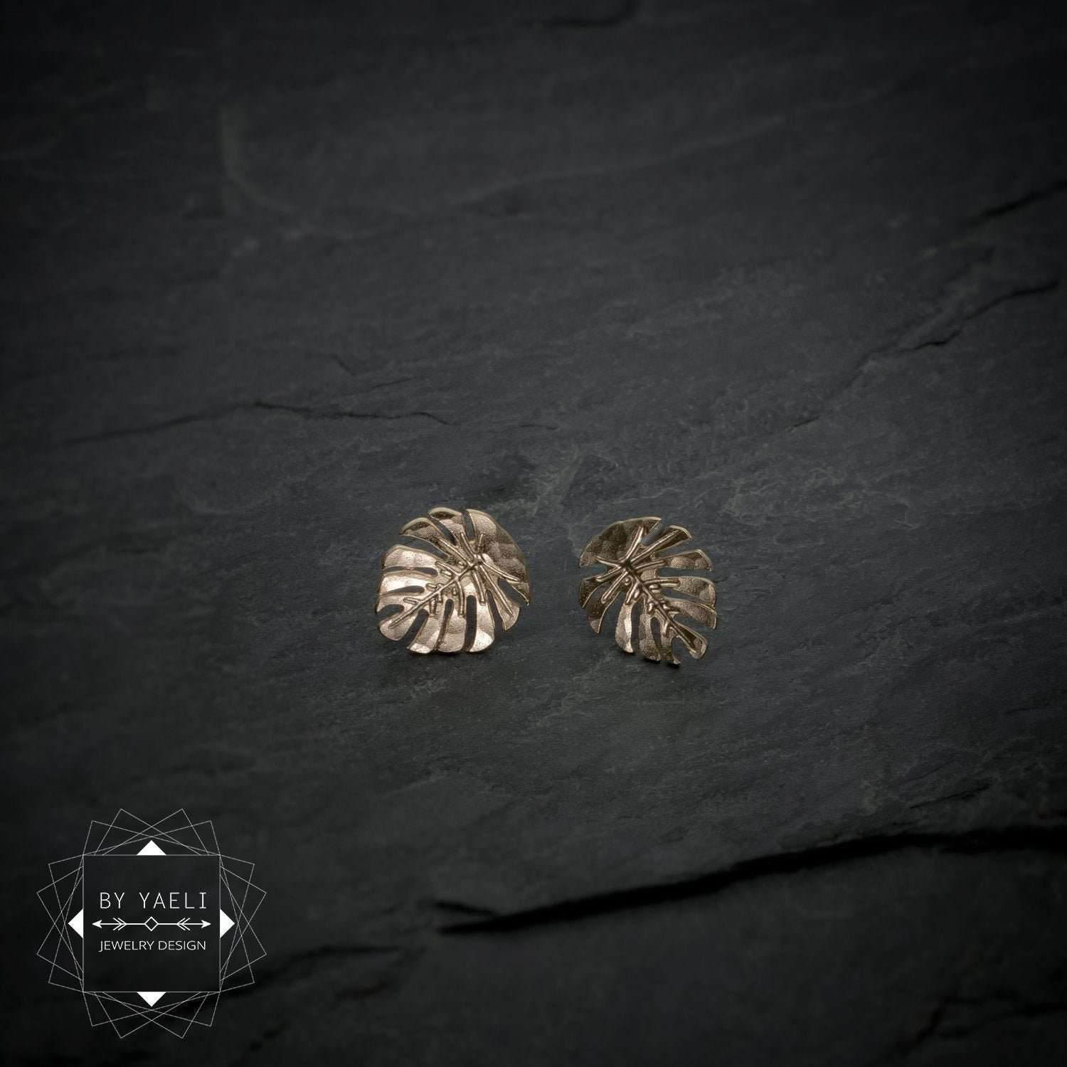 Leaf earrings Monstera leaf stud earrings tropical earrings