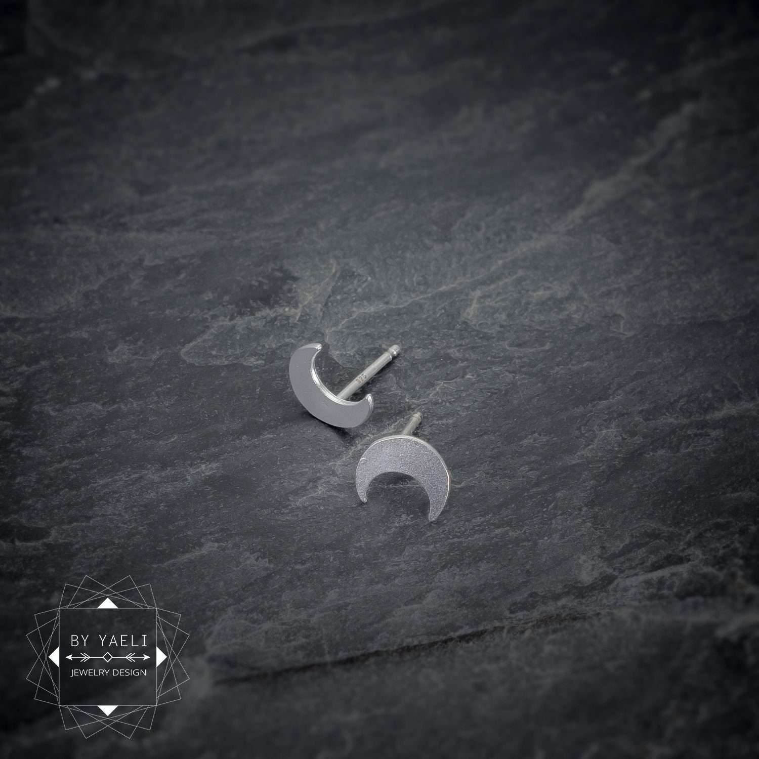 Moon earrings crescent earrings silver moon celestial earrings moon post earrings