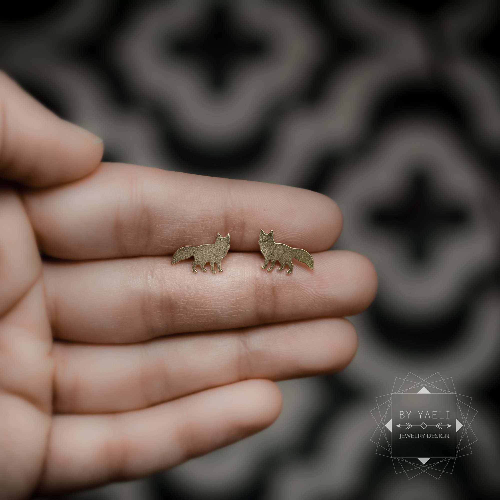 Fox earrings fox post earrings gold fox stud earrings tiny fox earrings