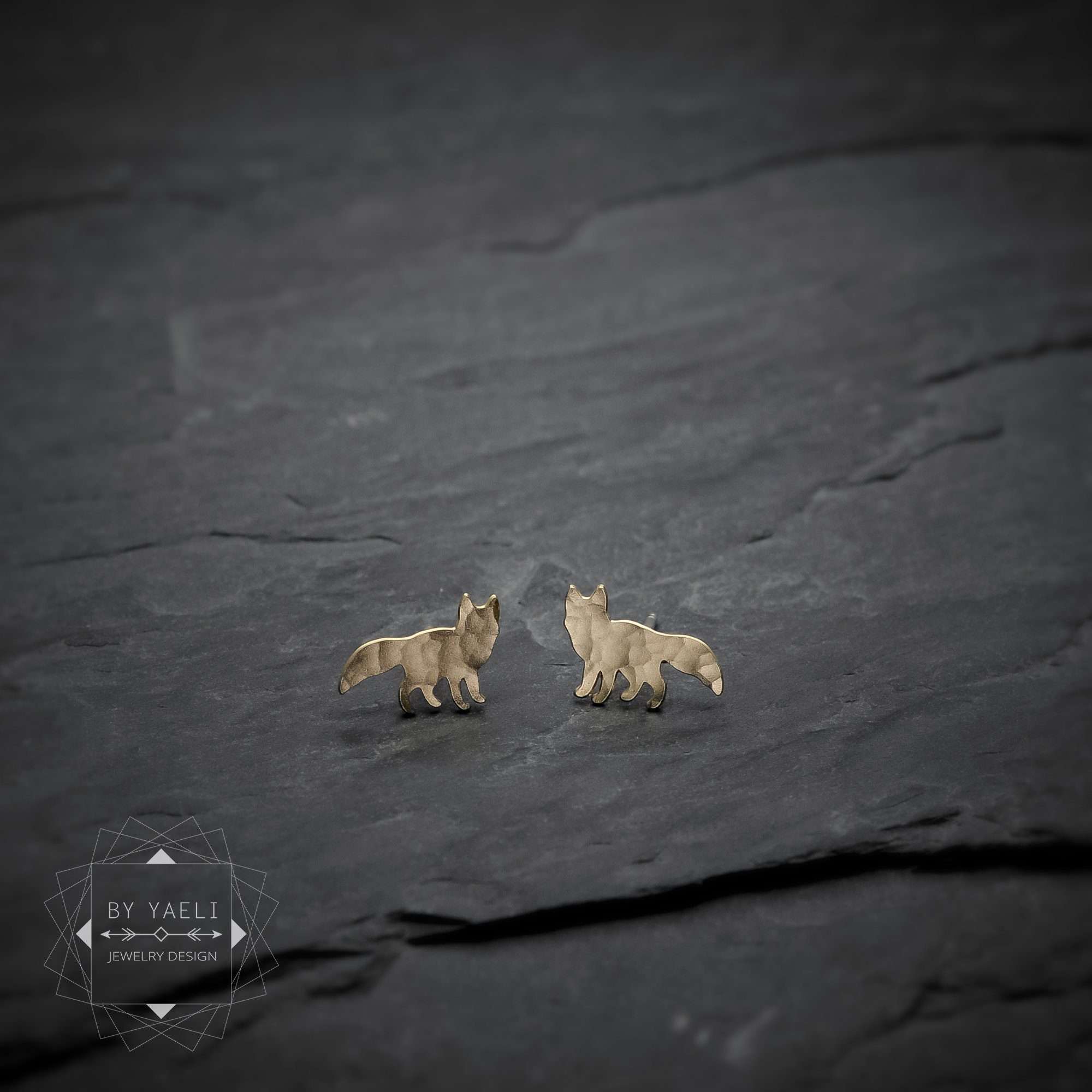 Fox earrings fox post earrings gold fox stud earrings tiny fox earrings