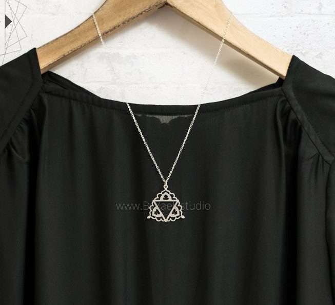 Gypsy necklace silver geometric jewelry boho necklace triangle necklace gypsy jewelry 2 Gypsy necklace silver geometric jewelry boho necklace triangle necklace gypsy jewelry - Image 2
