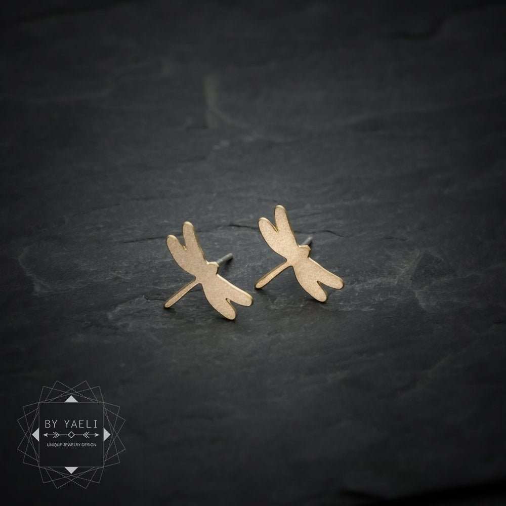 Dragonfly earrings tiny dragonfly stud earrings dragonfly post earrings