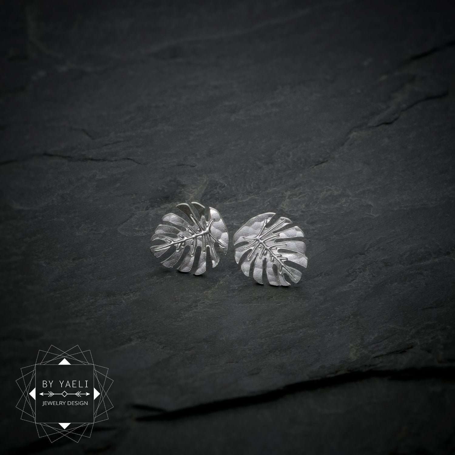 Leaf earrings Monstera stud earrings tropical earrings monstera leaf post earrings leaf stud earrings