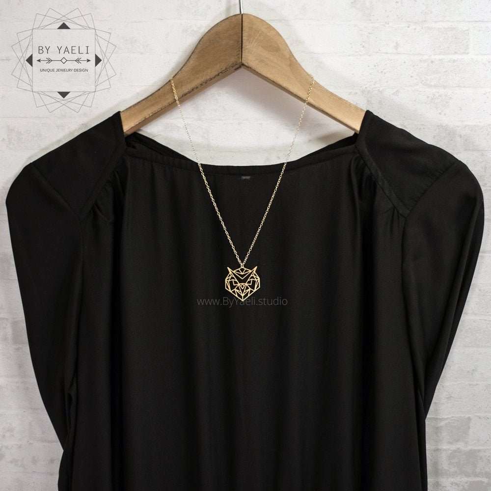 Owl necklace geometric bird necklace owl pendant origami necklace